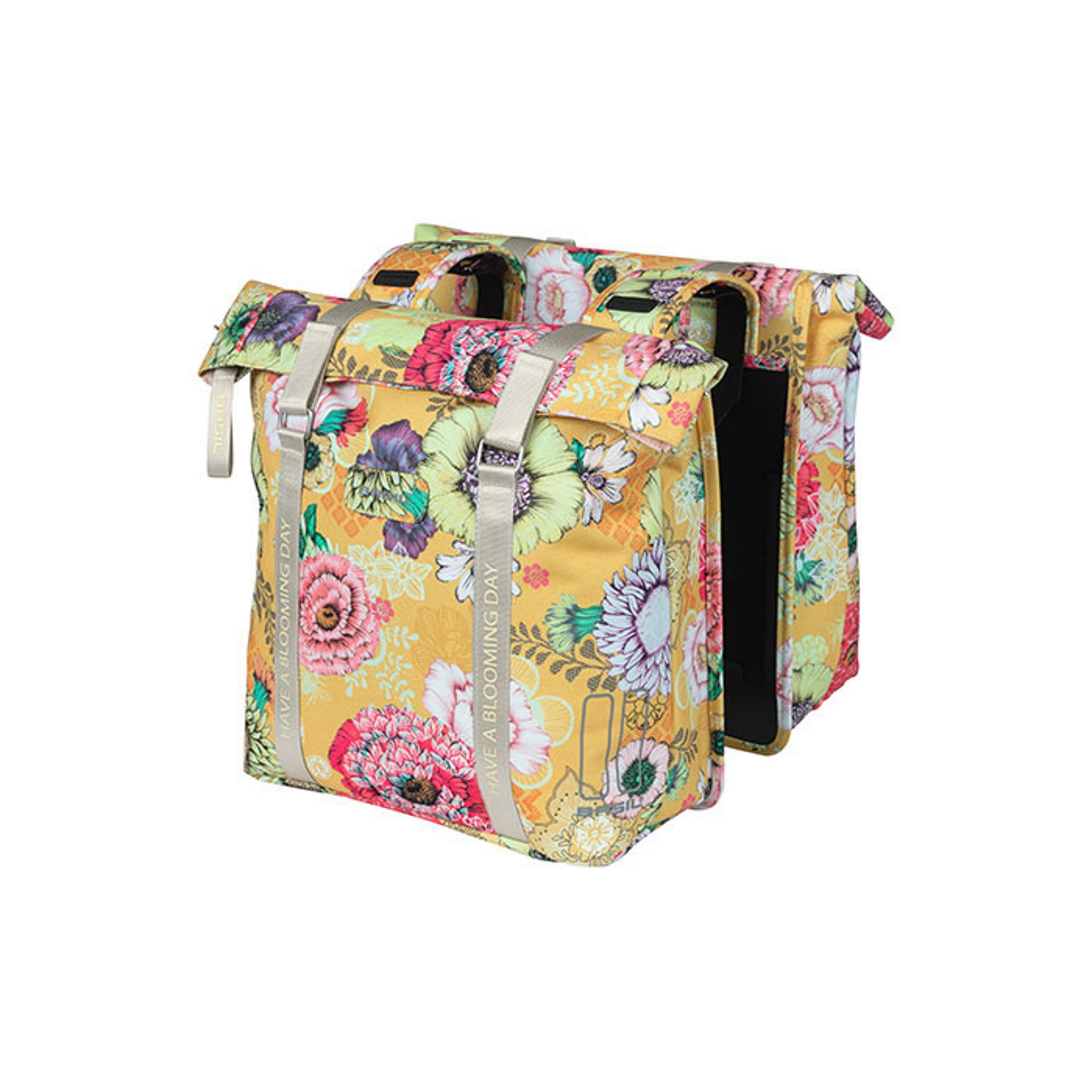Honey Yellow Basil Bloom Field Double Bicycle Pannier Bag