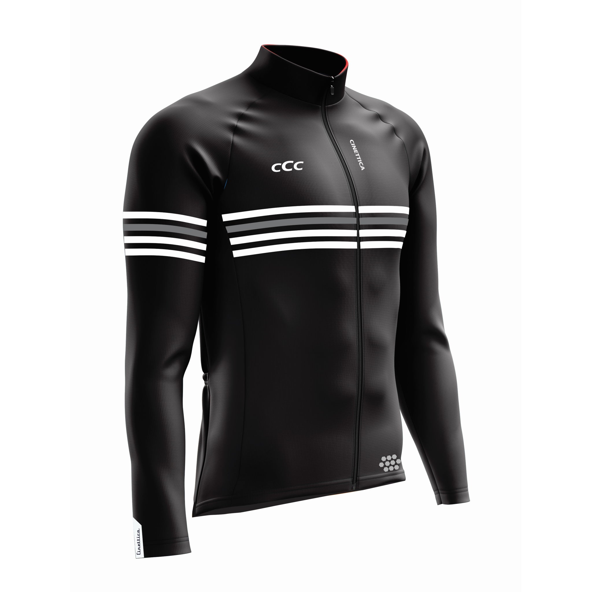 Cinettica Slipstream Men's Long Sleeve Thermal Black Jacket for Cool Weather